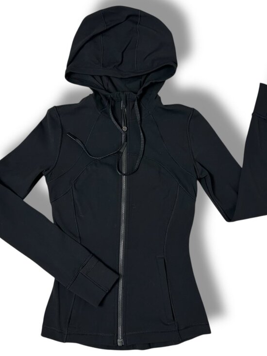 lululemon athletica Jackets & Blazers - Lululemon Women's Define Hooded Nulu Jacket Black Full Zip Pockets Slim Fit Sz 2